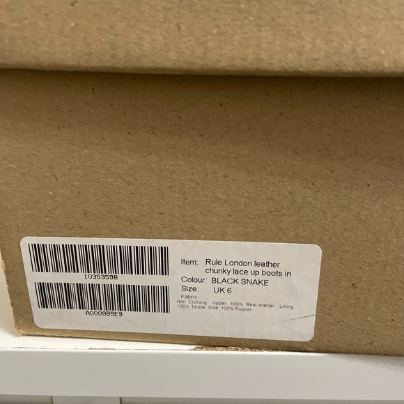 Rule London Leather Chunky Lace Up Boots Size 8 - Picture 11 of 11